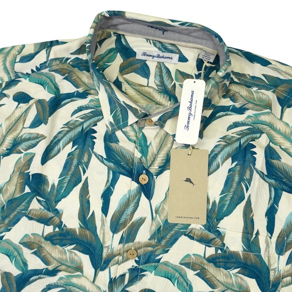 Tommy Bahama Other - NEW Tommy Bahama Shirt Men 3XLT Frond Silk Hawaiian Tropical Leaf Print Vacation